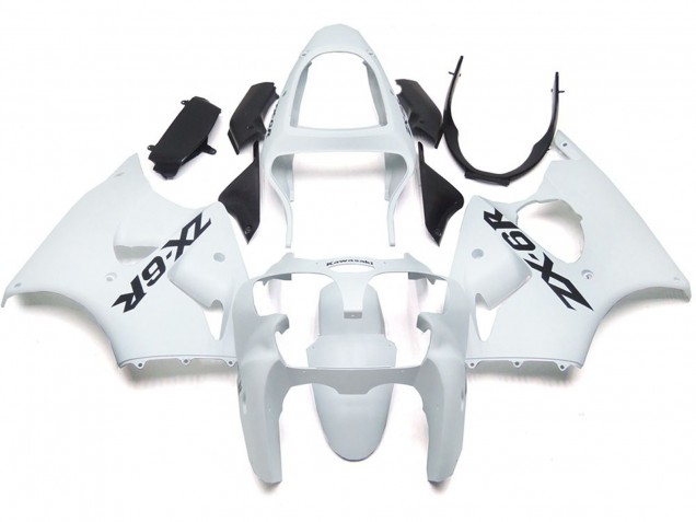 00-02 Bianco Lucido Semplice Con Logo ZX6R Carene Moto 00-02 Bianco Lucido Semplice Con Logo ZX6R Carene Moto