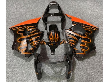 00-02 Nero Lucido & Arancione Fiamma ZX6R Carene Moto