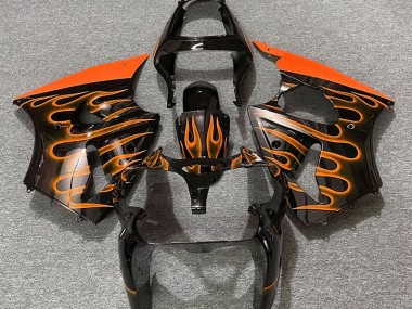 00-02 Nero Lucido & Arancione Fiamma ZX6R Carene Moto