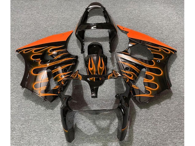 00-02 Nero Lucido & Arancione Fiamma ZX6R Carene Moto 00-02 Nero Lucido & Arancione Fiamma ZX6R Carene Moto