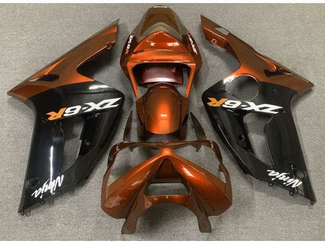03-04 Arancio Lucido & Nero ZX6R Carene Moto 03-04 Arancio Lucido & Nero ZX6R Carene Moto