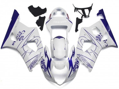 03-04 Bianco Corona Stile Personalizzato GSXR 1000 Carene Moto