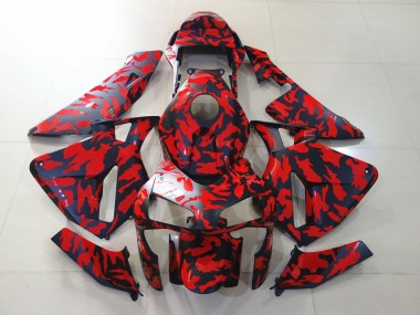 03-04 Nero Opaco & Rosso Camo CBR600RR Carene Moto