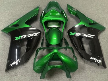 03-04 Verde Lucido & Nero ZX6R Carene Moto