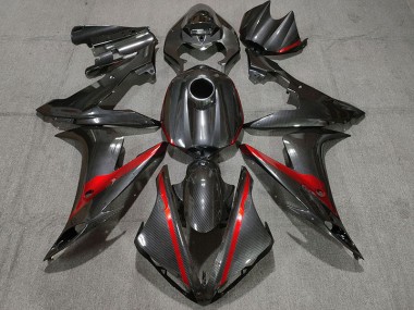 04-06 Fibra Di Carbonio Stile W Rosso R1 Carene Moto