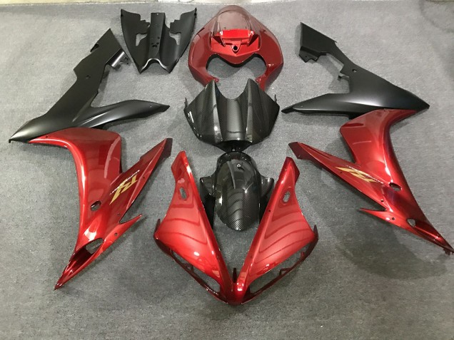 04-06 Stile Rosso Bordeaux & Fibra Di Carbonio R1 Carene Moto 04-06 Stile Rosso Bordeaux & Fibra Di Carbonio R1 Carene Moto