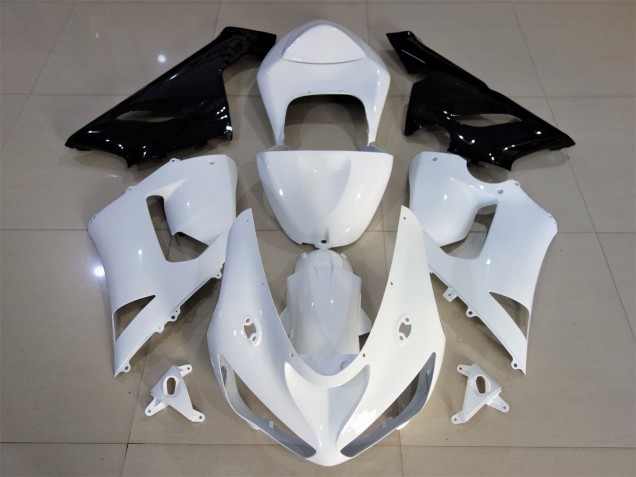 05-06 Bianco Lucido & Nero ZX6R Carene Moto 05-06 Bianco Lucido & Nero ZX6R Carene Moto
