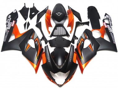 05-06 Nero Opaco & Lucido Personalizzato & Arancione GSXR 1000 Carene Moto