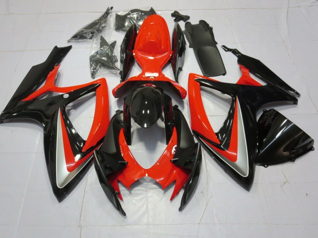 06-07 Arancione Argento & Nero GSXR 600-750 Carene Moto 06-07 Arancione Argento & Nero GSXR 600-750 Carene Moto