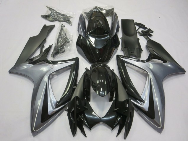 06-07 Argento Chiaro & Nero GSXR 600-750 Carene Moto 06-07 Argento Chiaro & Nero GSXR 600-750 Carene Moto