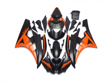 06-07 Nero Opaco & Arancione Personalizzati R6 Carene Moto