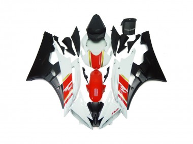06-07 Nero Opaco Personalizzato & Rosso Con Bianco R6 Carene Moto