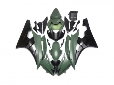 06-07 Verde Opaco & Nero Personalizzati R6 Carene Moto