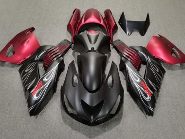 06-11 Nero Opaco & Rosso ZX14R Carene Moto