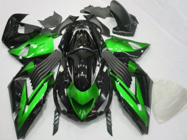 06-11 Verde Lucido & Nero Tinta Unita ZX14R Carene Moto