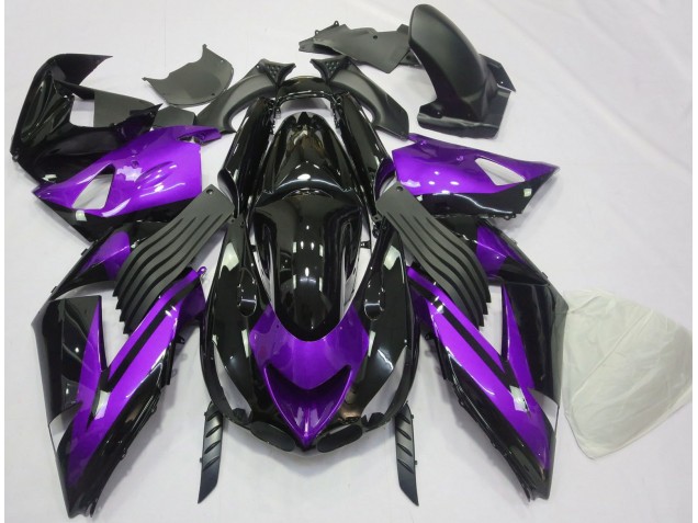 06-11 Viola Lucido & Tinta Unita Nera ZX14R Carene Moto 06-11 Viola Lucido & Tinta Unita Nera ZX14R Carene Moto