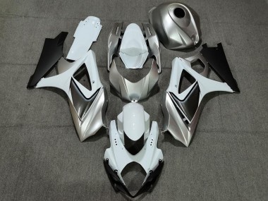 07-08 Argento Bianco Personalizzato Con Nero GSXR 1000 Carene Moto