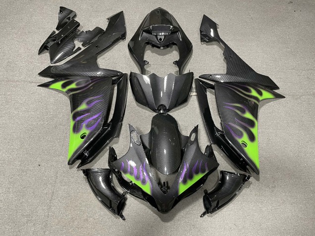 07-08 Fibra Di Carbonio Stile Con Fiamme R1 Carene Moto 07-08 Fibra Di Carbonio Stile Con Fiamme R1 Carene Moto