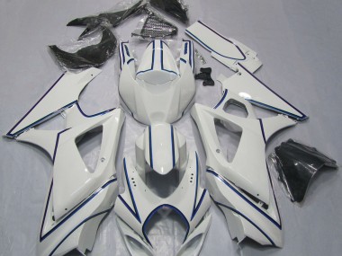 07-08 Gessato Bianco Blu Lucido GSXR 1000 Carene Moto