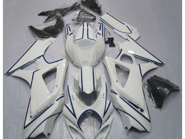 07-08 Gessato Bianco Blu Lucido GSXR 1000 Carene Moto 07-08 Gessato Bianco Blu Lucido GSXR 1000 Carene Moto