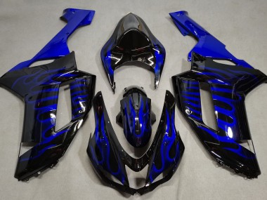 07-08 Nero Lucido & Blu Fiamma ZX6R Carene Moto