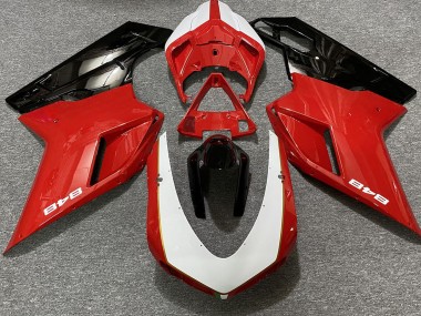 07-14 Rosso Lucido & Bianco (Adesivo 848) Ducati 848 1098 1198 Carene Moto