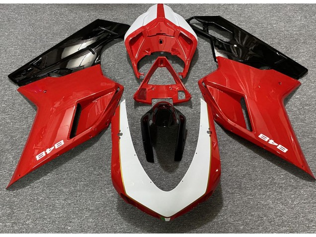 07-14 Rosso Lucido & Bianco (Adesivo 848) Ducati 848 1098 1198 Carene Moto 07-14 Rosso Lucido & Bianco (Adesivo 848) Ducati 848 1098 1198 Carene Moto