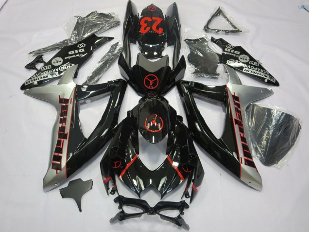 08-10 Noir Gris Jordan GSXR 600-750 Carene Moto 08-10 Noir Gris Jordan GSXR 600-750 Carene Moto