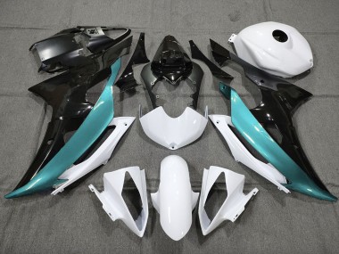 08-16 Azzurro Personalizzato In Bianco & Nero R6 Carene Moto