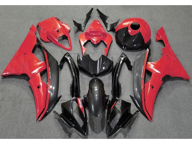 08-16 Rosso Lucido & Fibra Di Carbonio R6 Carene Moto 08-16 Rosso Lucido & Fibra Di Carbonio R6 Carene Moto