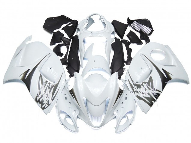 08-20 Bianco Lucido Con Loghi In Stile Argento GSXR 1300 Carene Moto 08-20 Bianco Lucido Con Loghi In Stile Argento GSXR 1300 Carene Moto