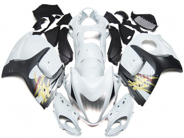 08-20 Bianco Lucido Con Stile Argento GSXR 1300 Carene Moto 08-20 Bianco Lucido Con Stile Argento GSXR 1300 Carene Moto
