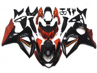 09-16 Arancione & Nero Personalizzati Con Inserto Argento GSXR 1000 Carene Moto