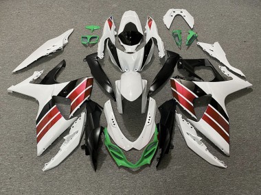 09-16 Bianco Lucido Rosso Nero & Verde GSXR 1000 Carene Moto
