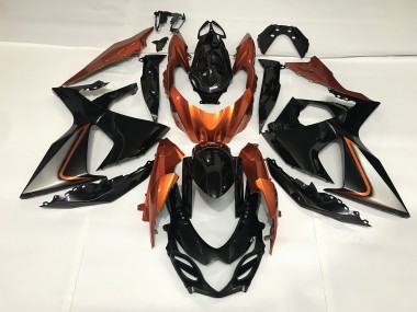 09-16 Nero Lucido & Arancione Lucido GSXR 1000 Carene Moto