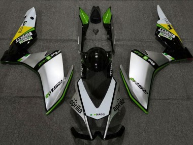 10-15 Argento Pirelli & Verde RSV4 1000 Carene Moto