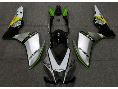 10-15 Argento Pirelli & Verde RSV4 1000 Carene Moto