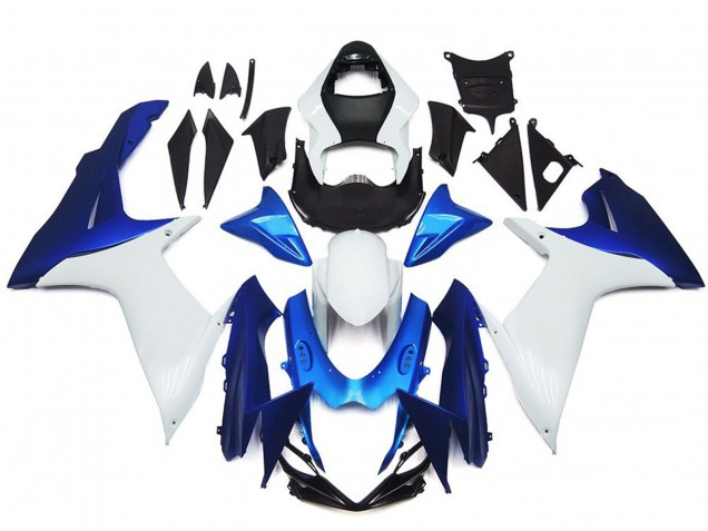 11-24 Kit Stile Semplice Bianco & Blu GSXR 600-750 Carene Moto 11-24 Kit Stile Semplice Bianco & Blu GSXR 600-750 Carene Moto