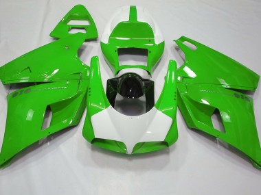 93-05 Verde Lucido & Bianco Ducati 996 748 916 998 Carene Moto