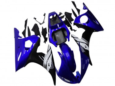 Carena Moto Yamaha YZF R6 2003-2004 - Blu Bianco Nero Lucido
