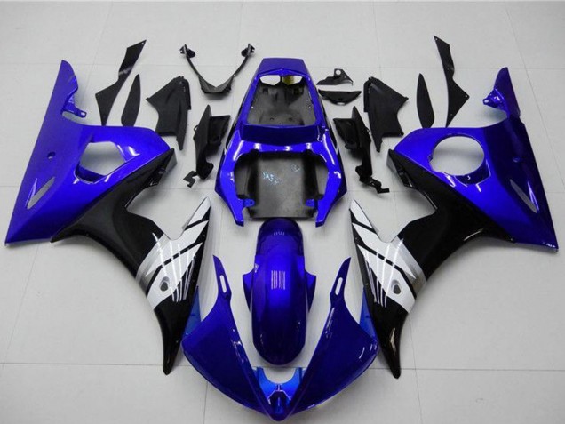 Carena Moto Yamaha YZF R6 2003-2004 - Blu Bianco Nero Lucido