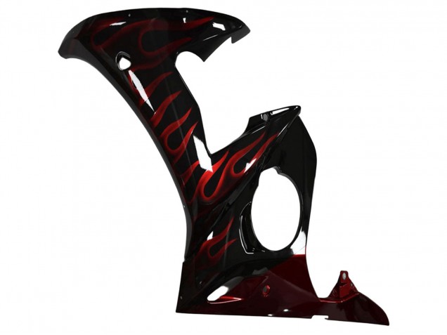 Carena Moto Yamaha YZF R6 2003-2004 - Nero Lucido Rosso Fiamma