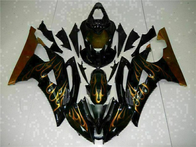 Carena Moto Yamaha YZF R6 2008-2016 - Nero Lucido Oro Fiamma
