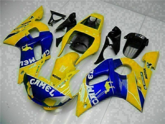 Carena Moto Yamaha YZF R6 1998-2002 - Giallo Blu Bianco Cammello Motul