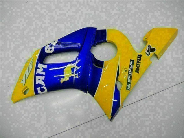 Carena Moto Yamaha YZF R6 1998-2002 - Giallo Blu Bianco Cammello Motul