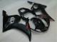 Carena Moto Yamaha YZF R6 2003-2004 - Nero Lucido Nero Opaco Rosso Decals