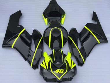 Carene Moto Honda CBR1000RR 2004-2005 - Nero Lucido Alta Visibilità Giallo 46