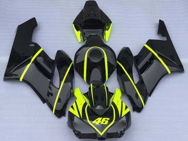 Carene Moto Honda CBR1000RR 2004-2005 - Nero Lucido Alta Visibilità Giallo 46
