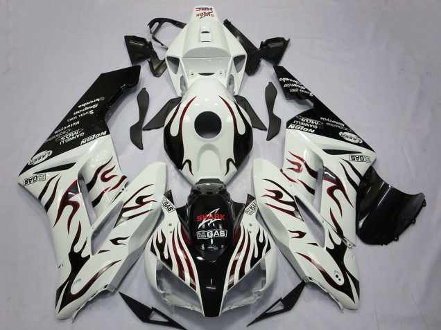 Carene Moto Honda CBR1000RR 2004-2005 - Bianco Nero Lucido Rosso Fiamma