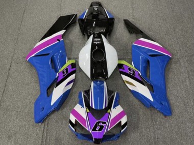 Carene Moto Honda CBR1000RR 2004-2005 - Bianco Blu Viola Giallo Nero Lucido 6